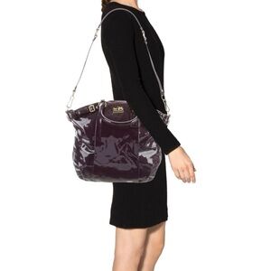Coach Madison Lindsay Patent Satchel/ Large Tote/ Plum Purple Shoulder Strap